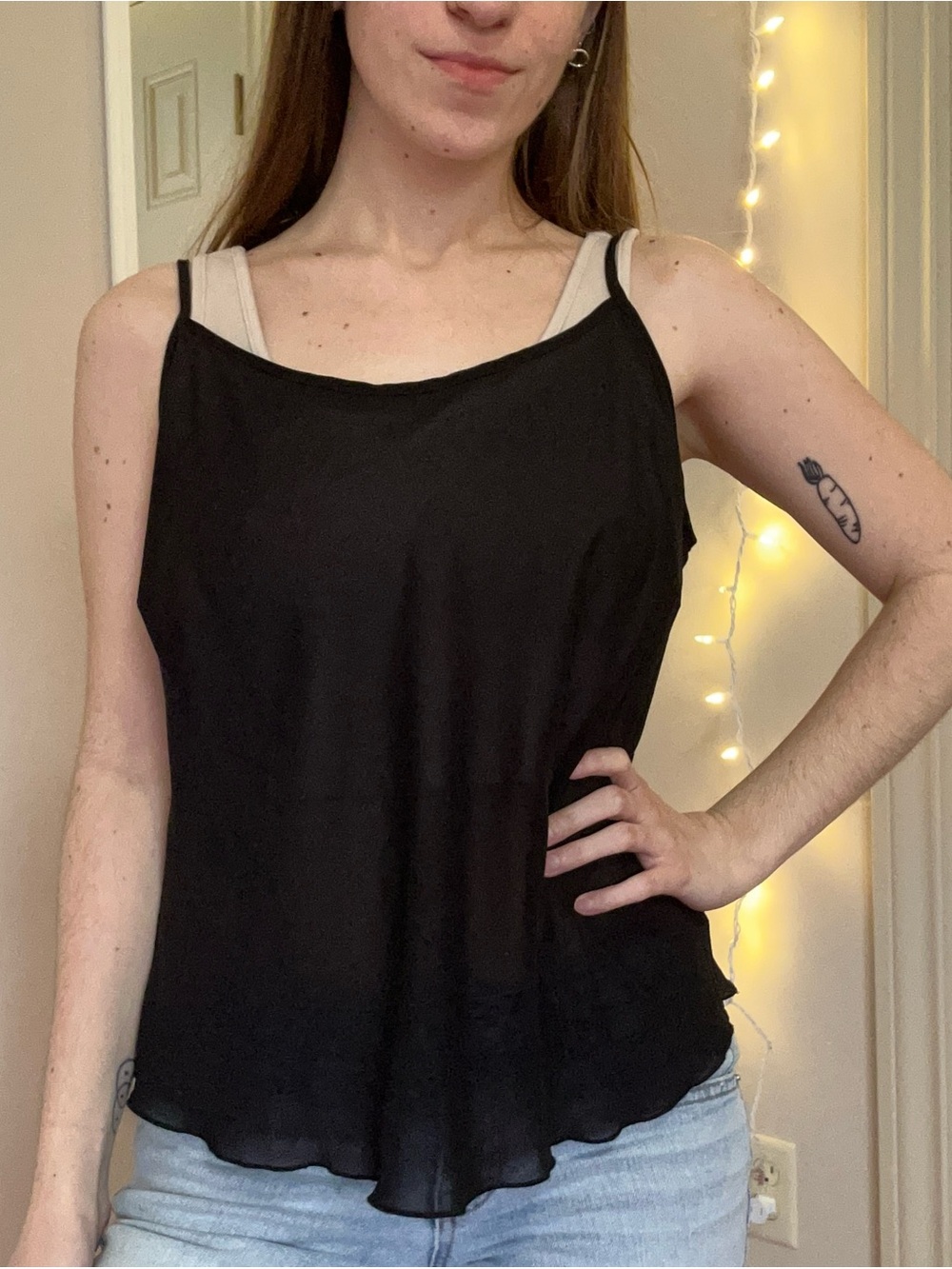 Y2K Sheer Black Tank Top